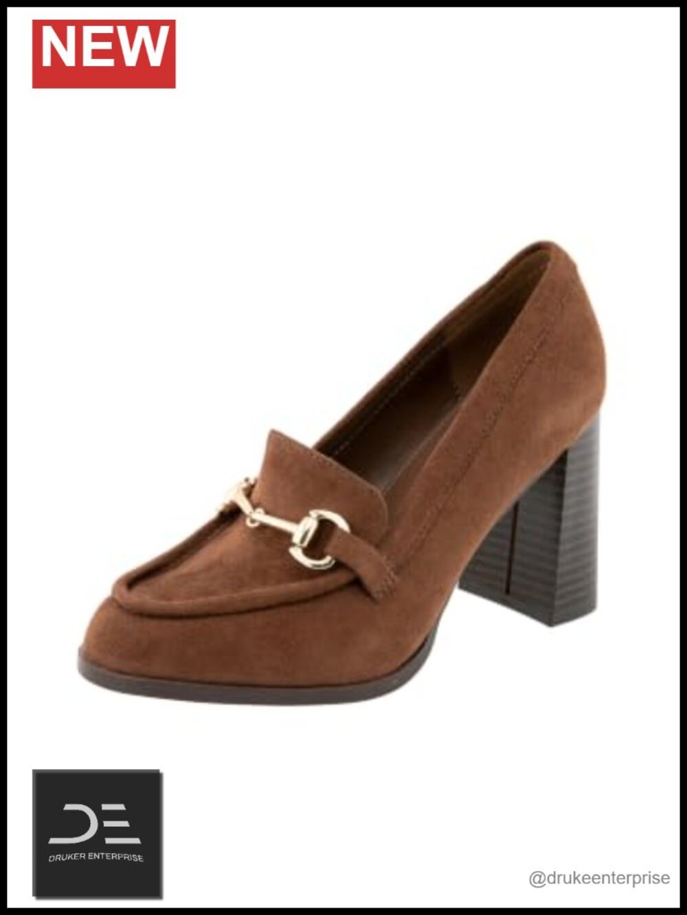 Womens Loafers Block Heel 3.5 Inch Square Heel Dress Shoes